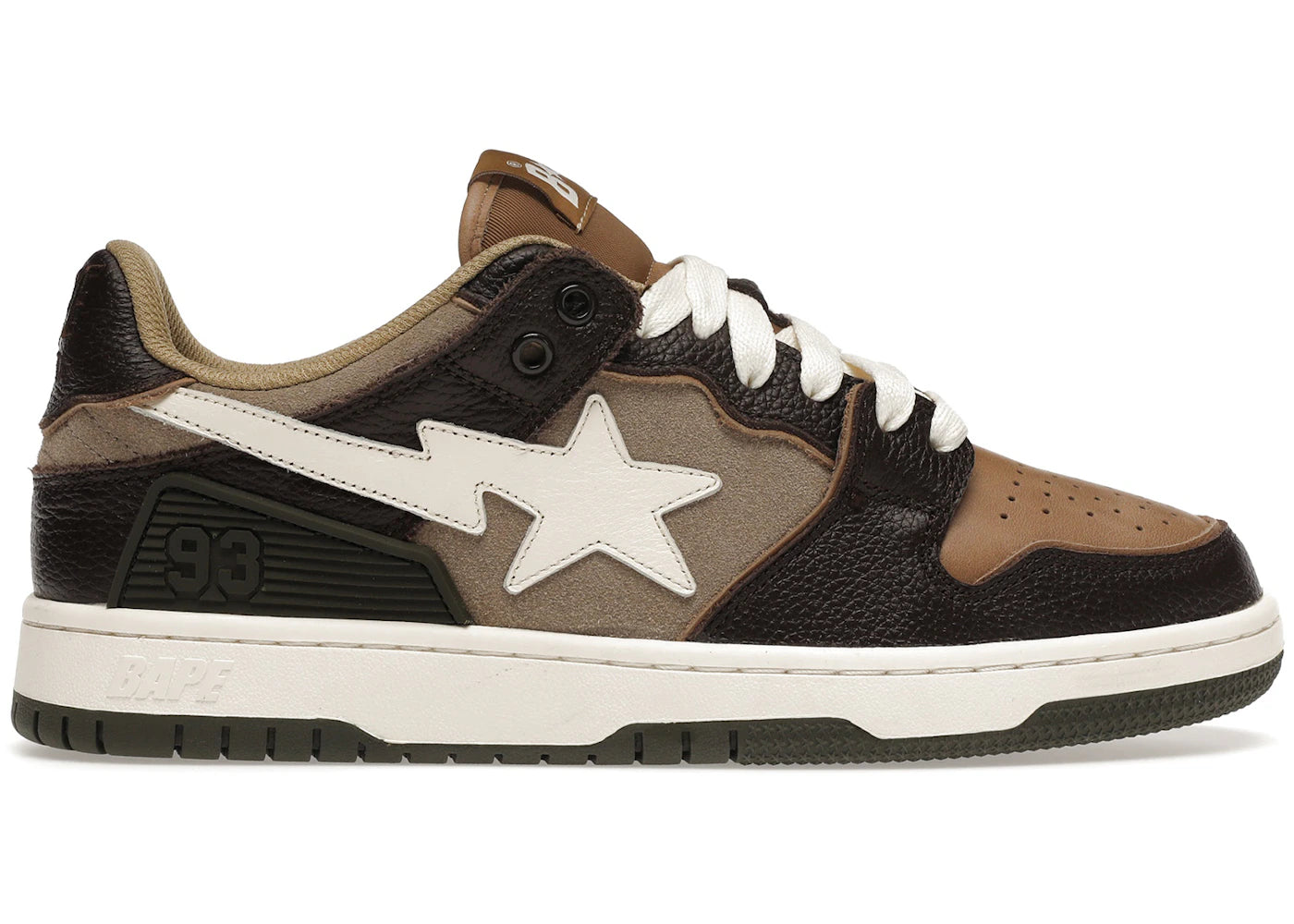 A Bathing Ape Bape SK8 Sta Brown Ivory