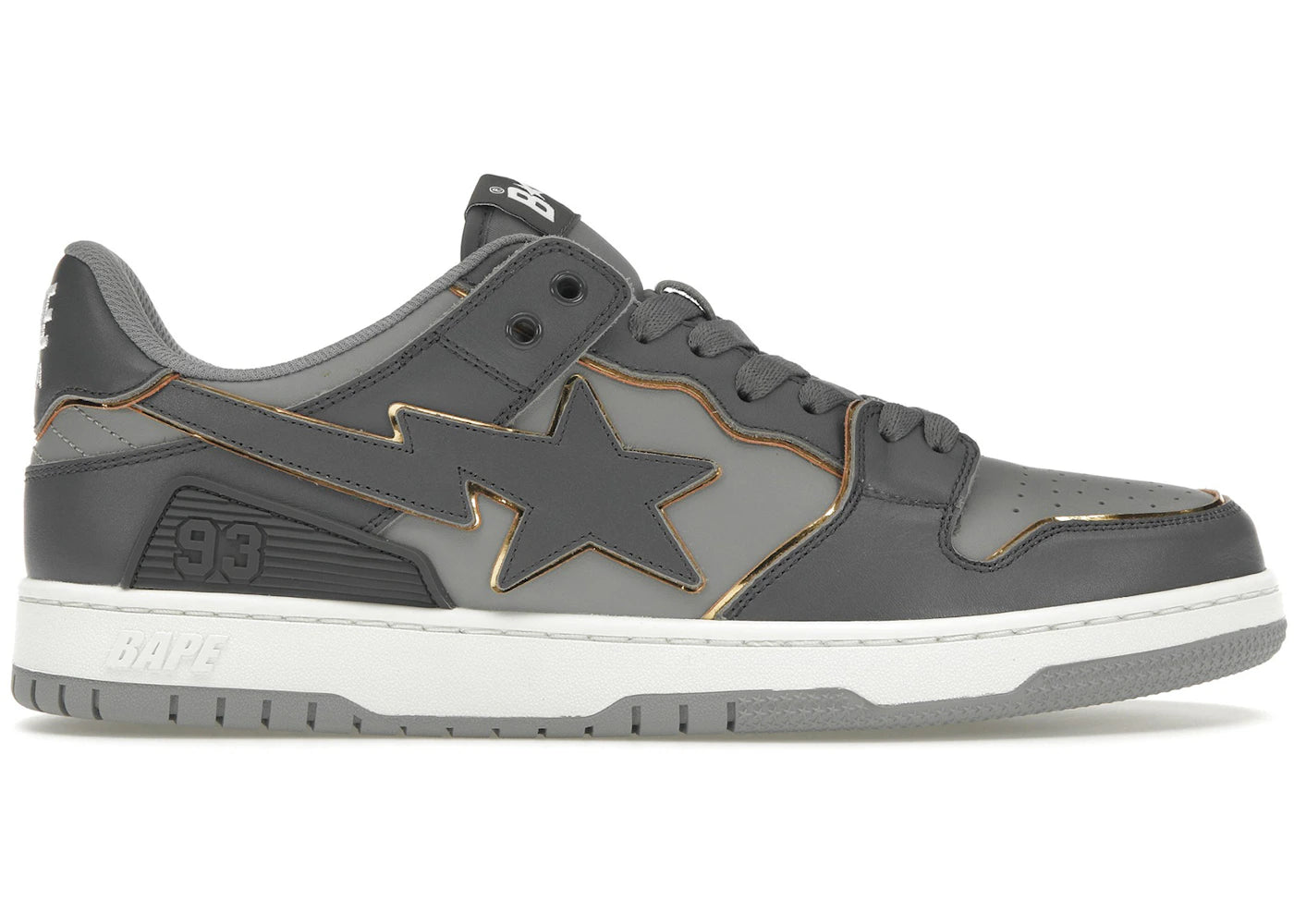 A Bathing Ape Bape SK8 Sta Grey Gold White