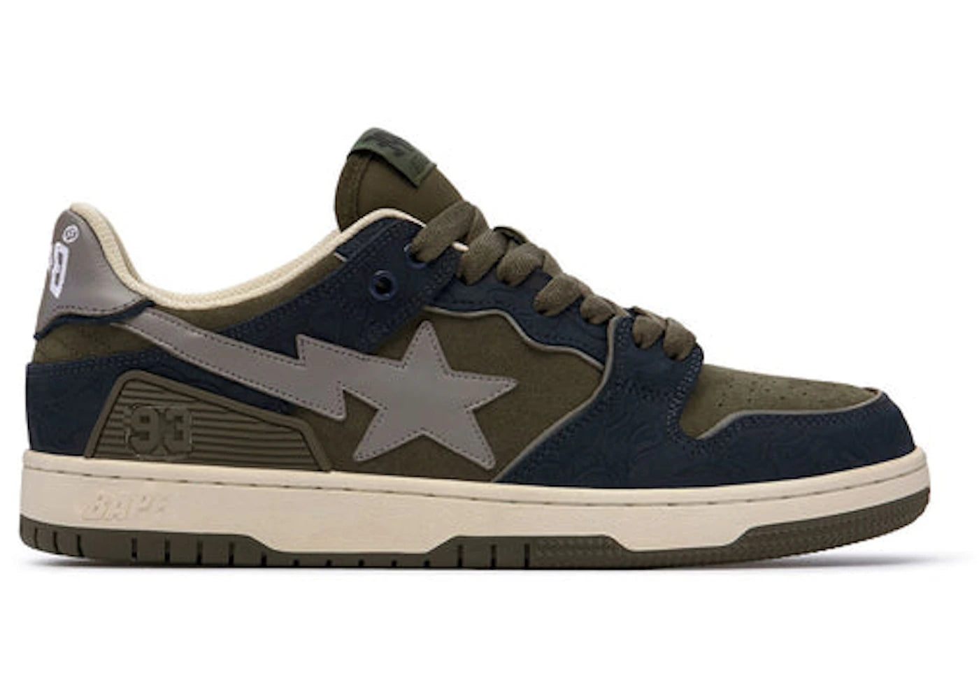 A Bathing Ape Bape SK8 Sta Navy Khaki Grey