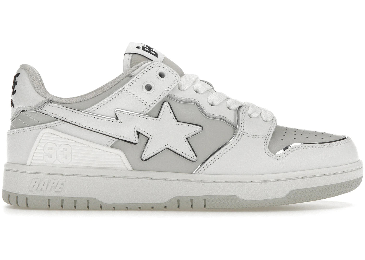 A Bathing Ape Bape SK8 Sta White Silver Grey