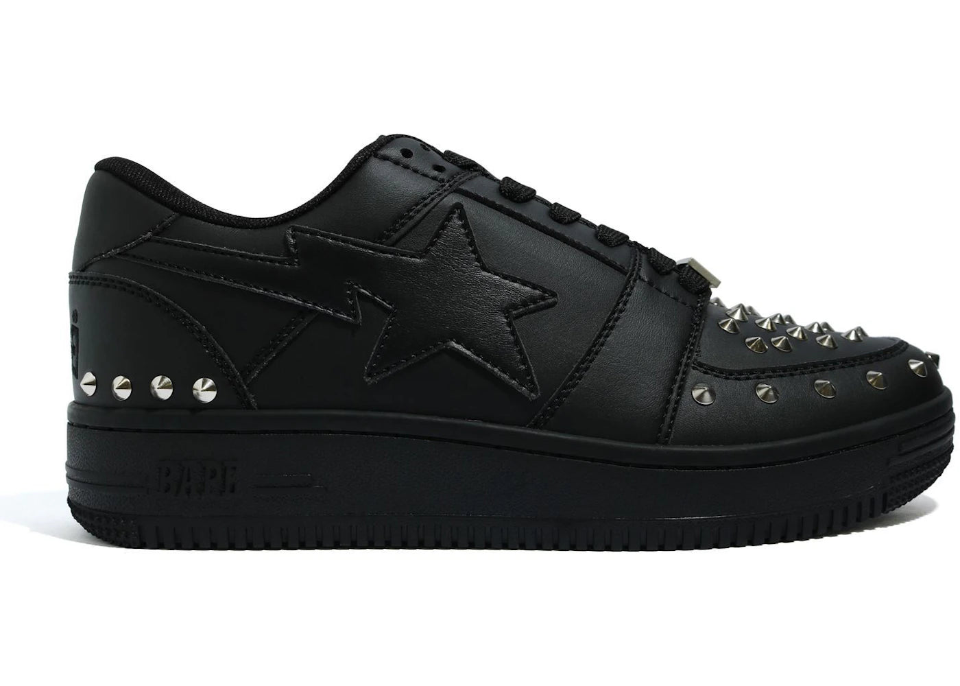 A Bathing Ape Bape Sta Low 20th Anniversary Black Silver Studded