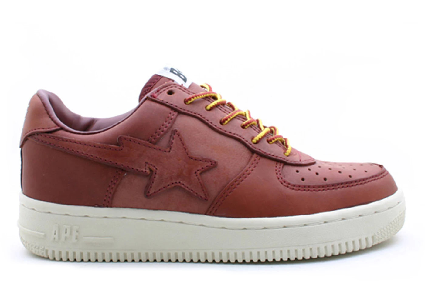 A Bathing Ape Bape Sta Low Brown Leather