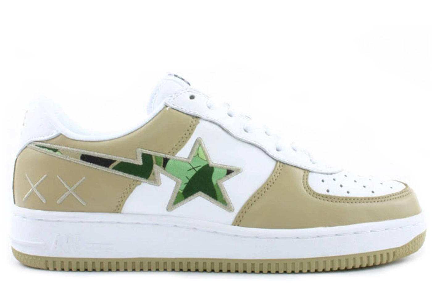 A Bathing Ape Bape Sta Low KAWS Beige Green Camo