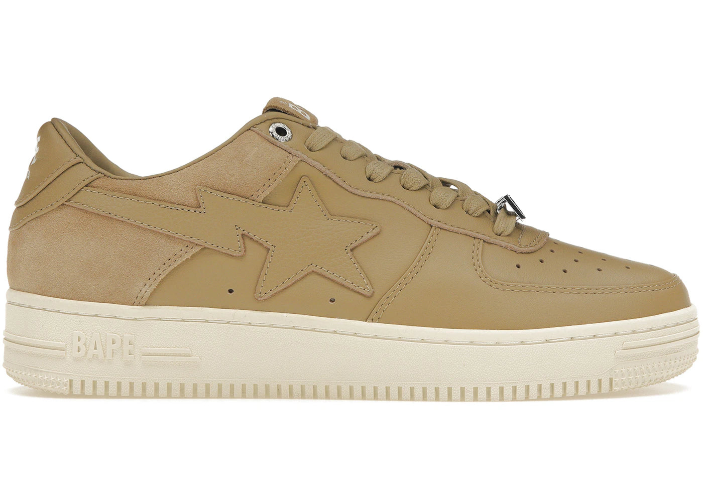 A Bathing Ape Bape Sta Low Suede Heel Beige