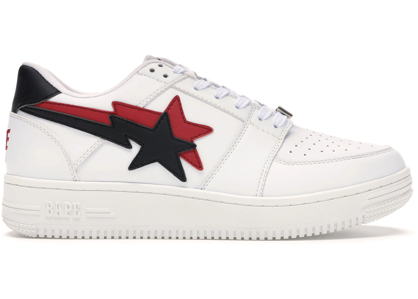 A Bathing Ape Bape Sta Low Double Star White