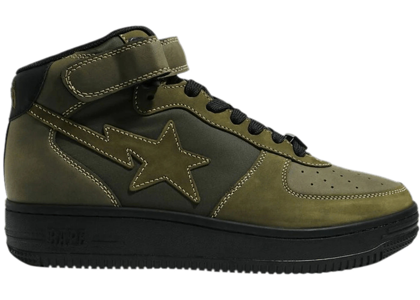 A Bathing Ape Bape Sta Mid Military Olive Green