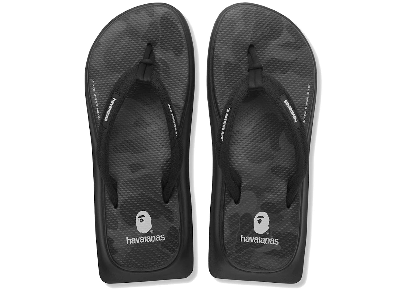 A Bathing Ape Havaianas Tradi Zori Black Camo