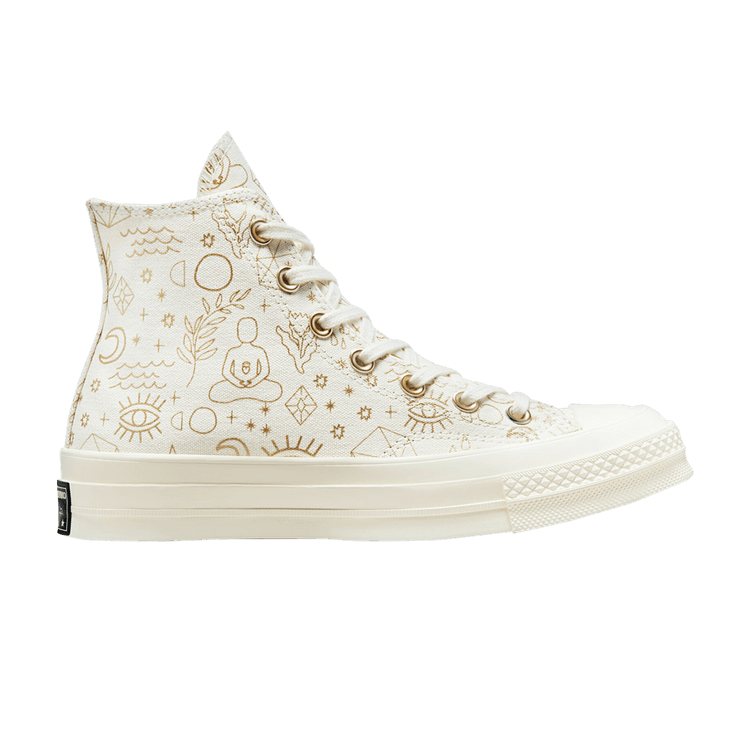 Converse Side Rings Converse Chuck Taylor All Star 70 Hi Elements Print Egret Gold (Women ...