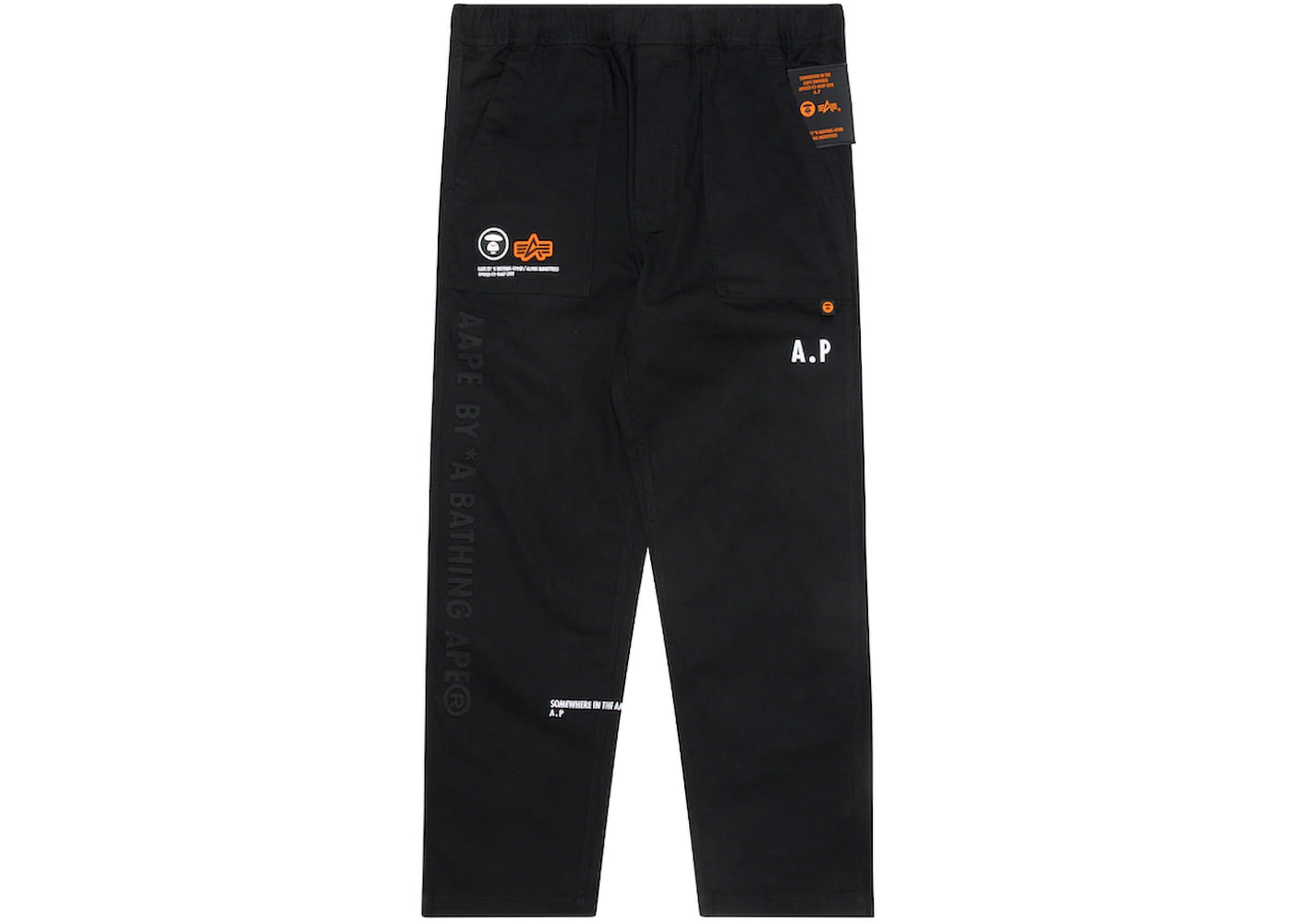 BAPE x Alpha Industries Washed Pants Black