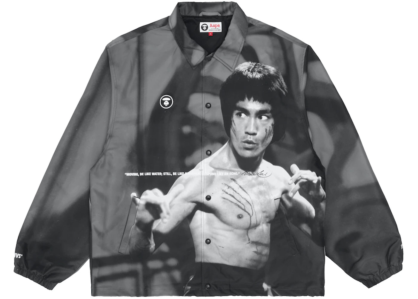 BAPE x Bruce Lee Coach Jacket Black White