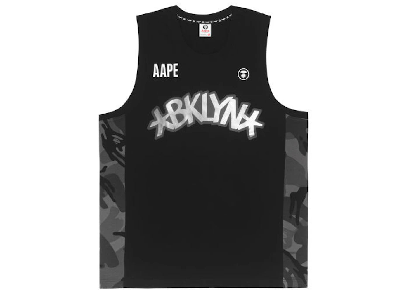 BAPE x NBA Style Ape Face Blooklyn Nets Basketball Tank Top Black
