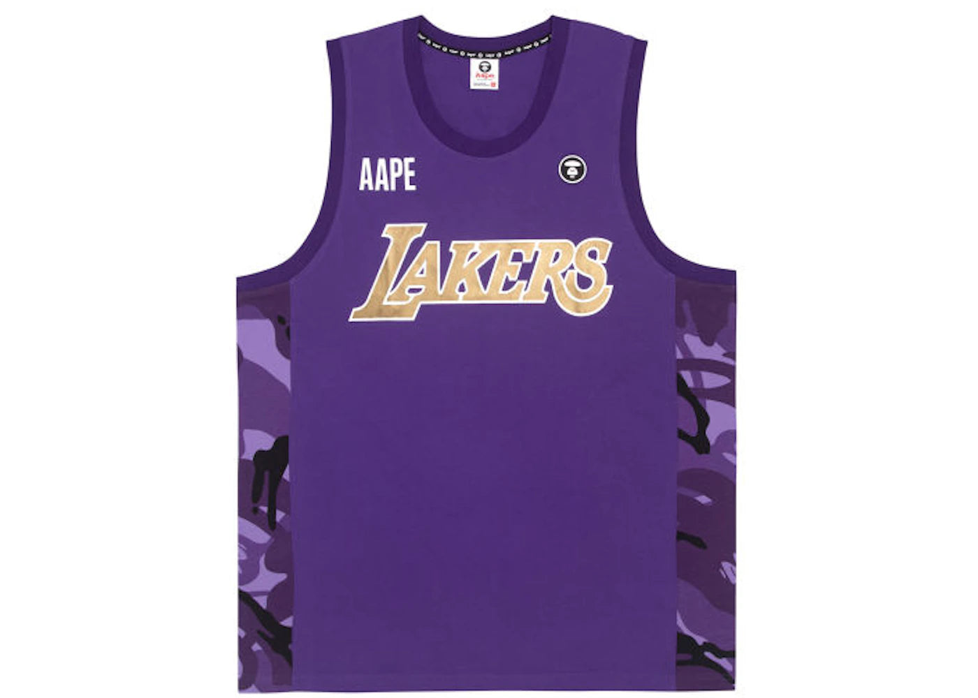 BAPE x NBA Style Ape Face Los Angeles Lakers Basketball Tank Top Purple