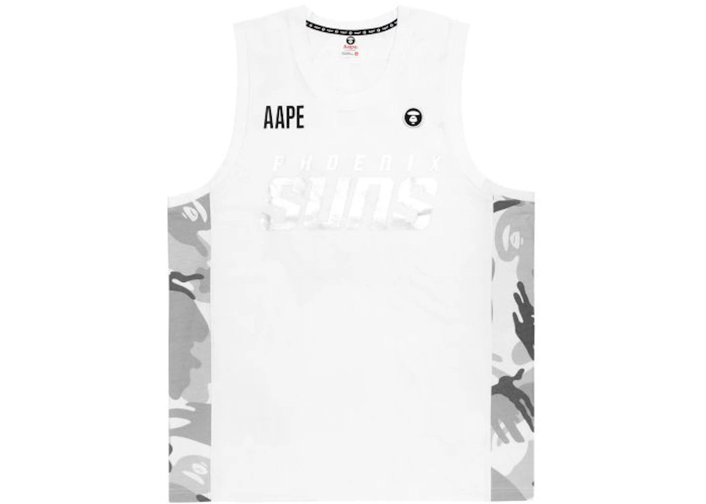 BAPE x NBA Style Ape Face Phoenix Suns Basketball Tank Top Wall White