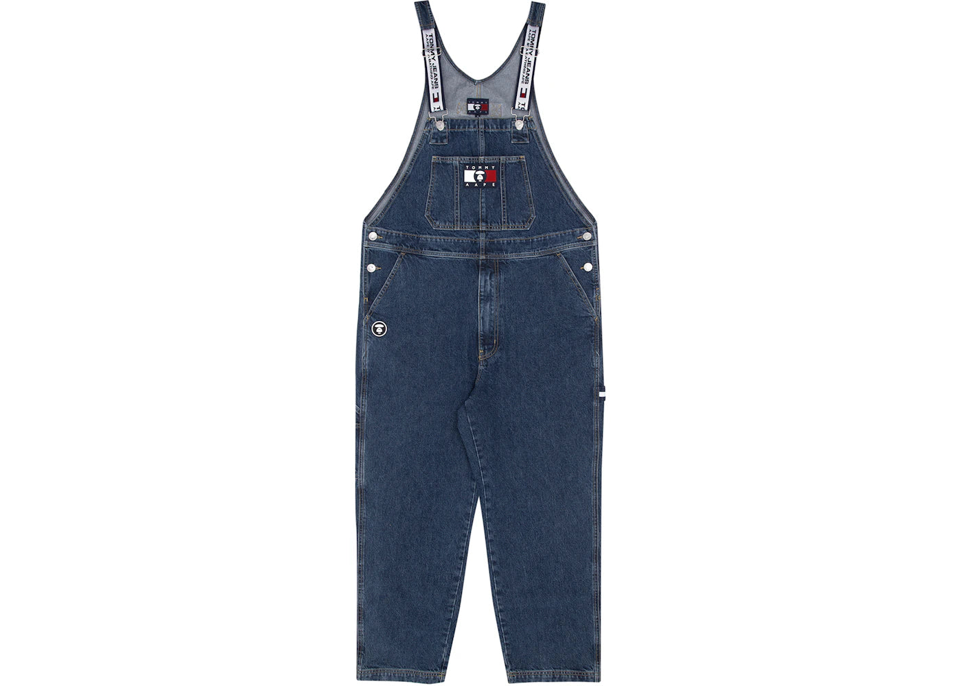 BAPE x Tommy Dungaree Denim Overalls Blue