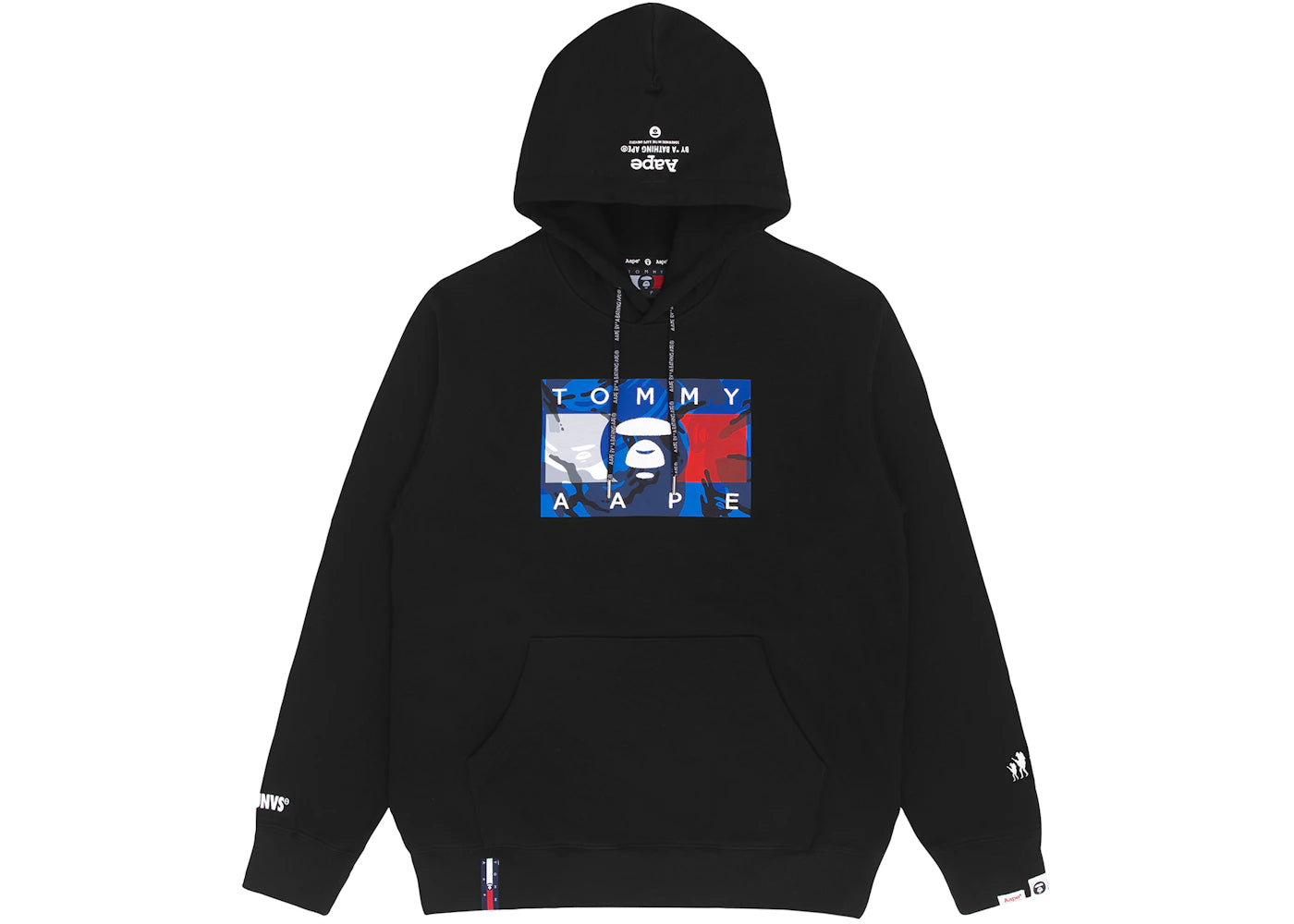 BAPE x Tommy Logo Hoodie Black