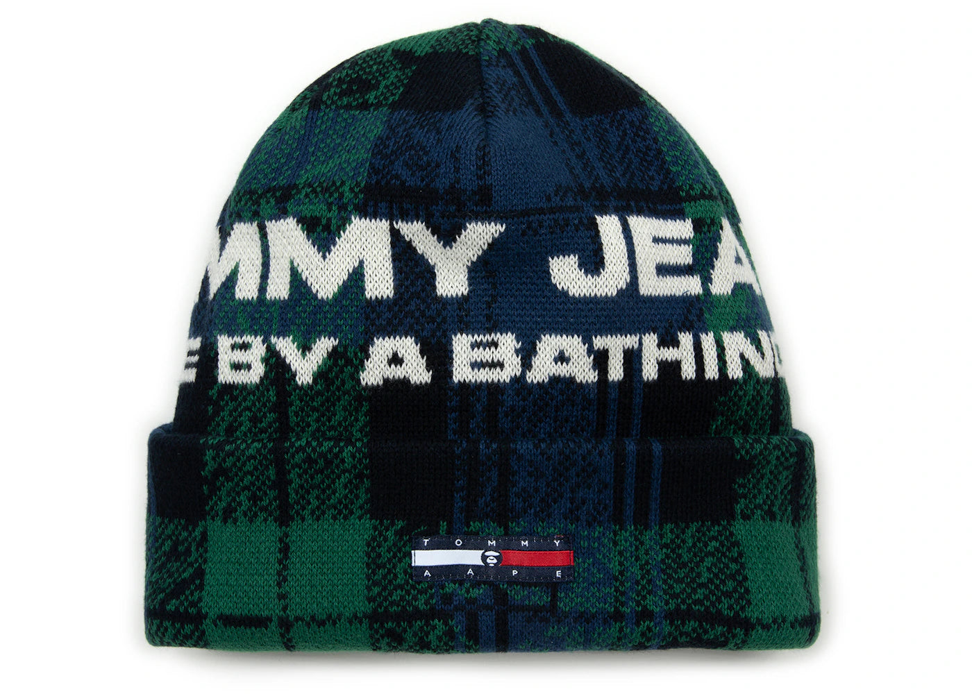 BAPE x Tommy Logo Jacquard Knit (AAPE Exclusive) Beanie Navy Green