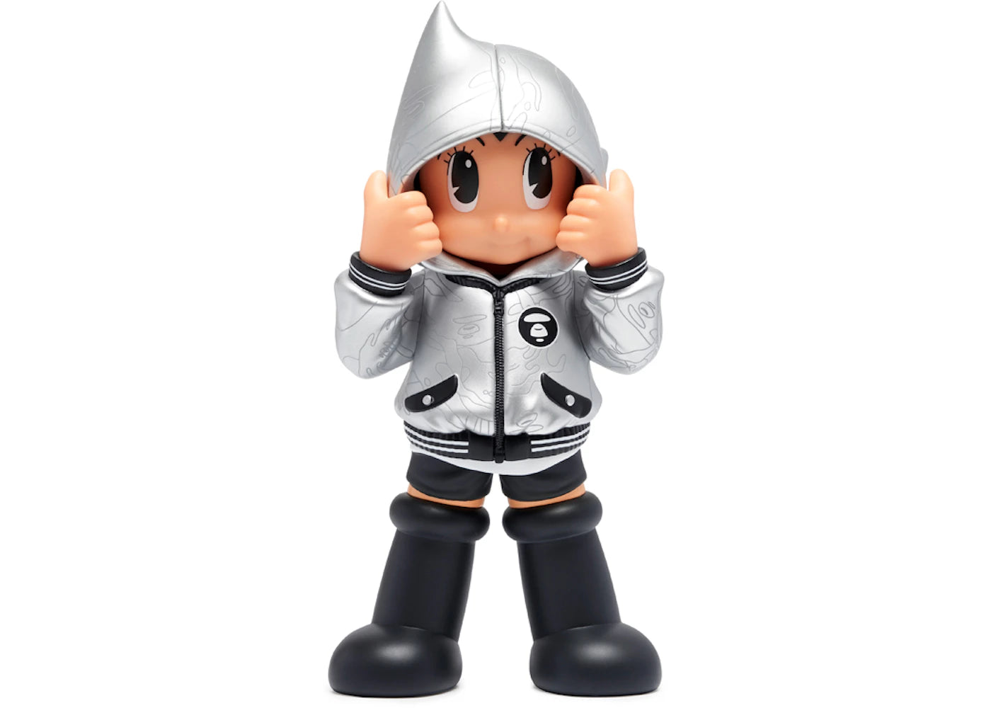 BAPE x Toyqube x Astro Boy Hoodie 10th Anniversary Figure Silver