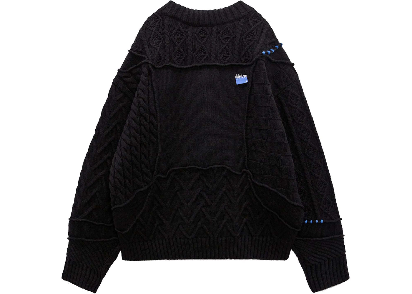 ADER error x Zara Oversized Patchwork Knit Mens Sweater Black