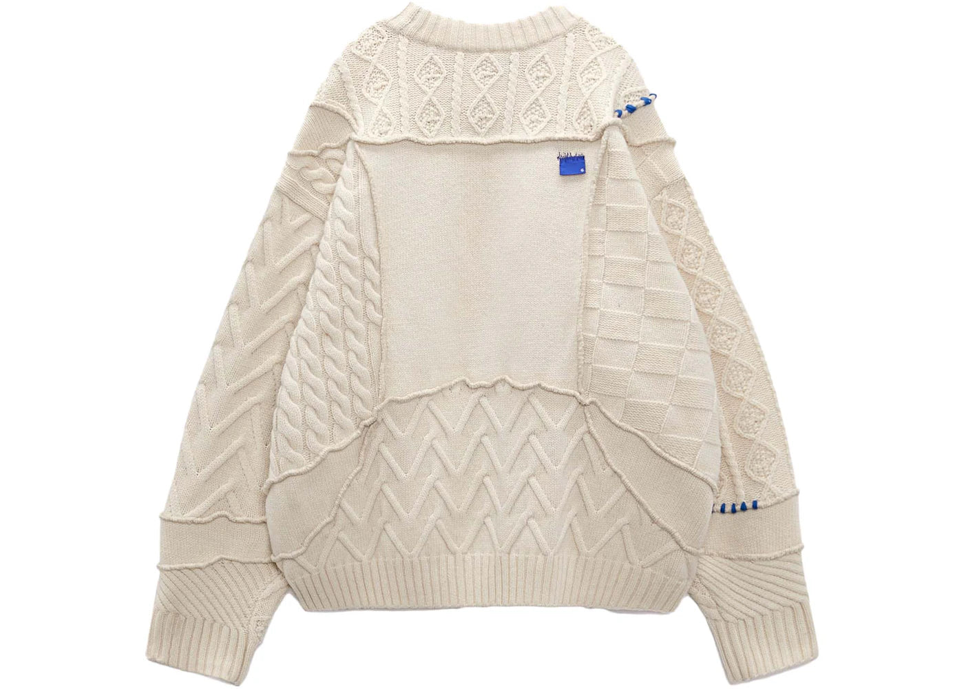 ADER error x Zara Oversized Patchwork Knit Sweater Ecru