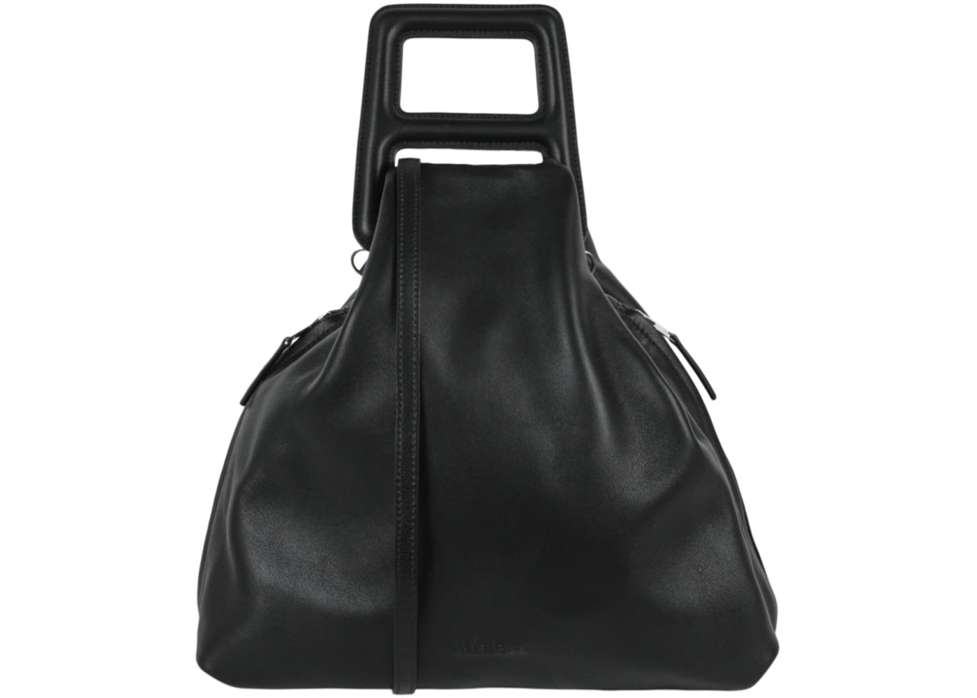 AMBUSH A-Handle Leather Shoulder Bag Black