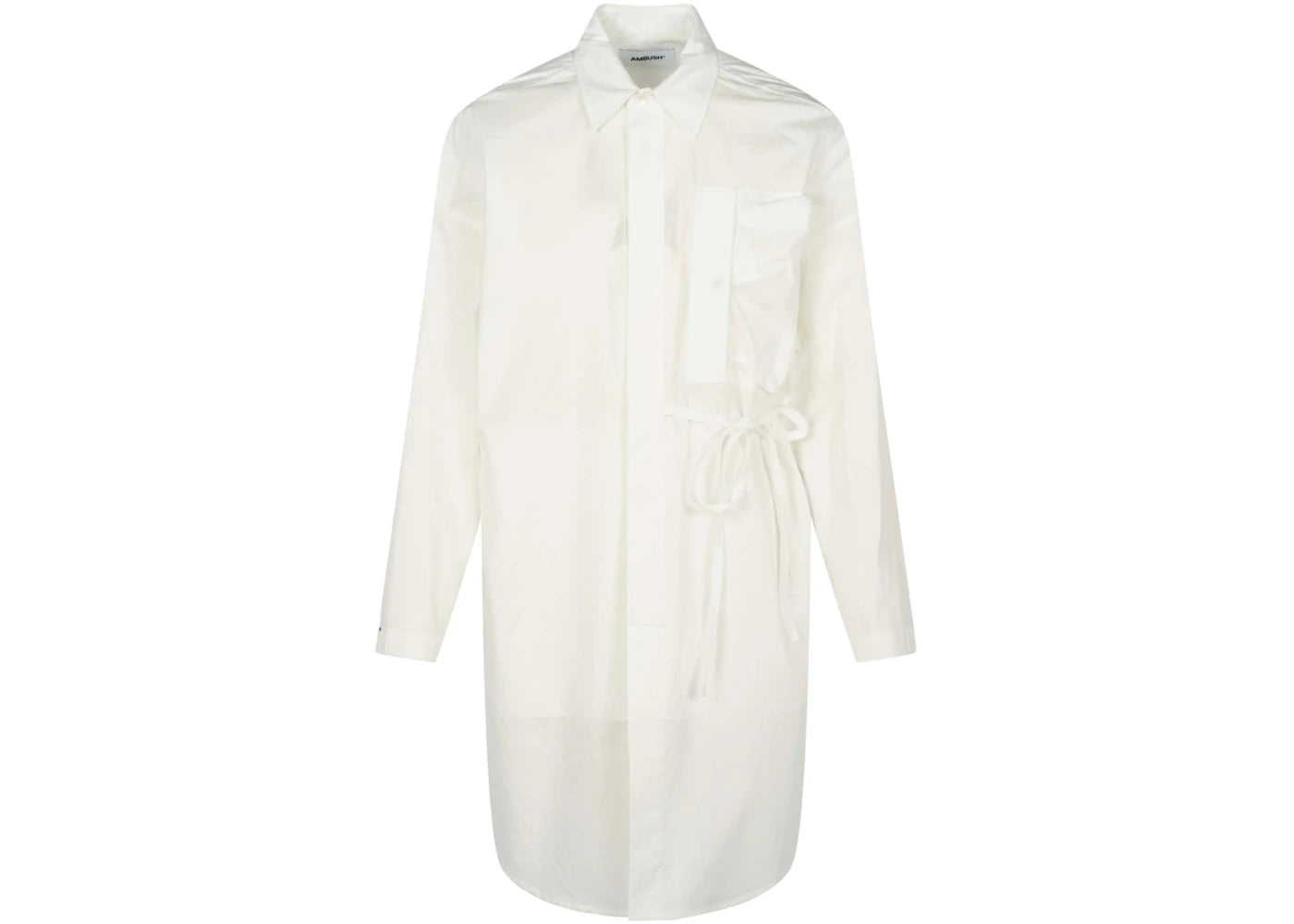 Ambush Oversized Waist-Tie Shirt Dress White