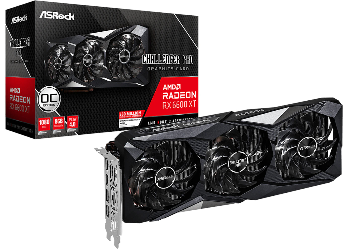 AMD ASROCK Radeon RX 6600 XT Challenger Pro 8G OC  Graphics Card (RX6600XT CLP 8GO)
