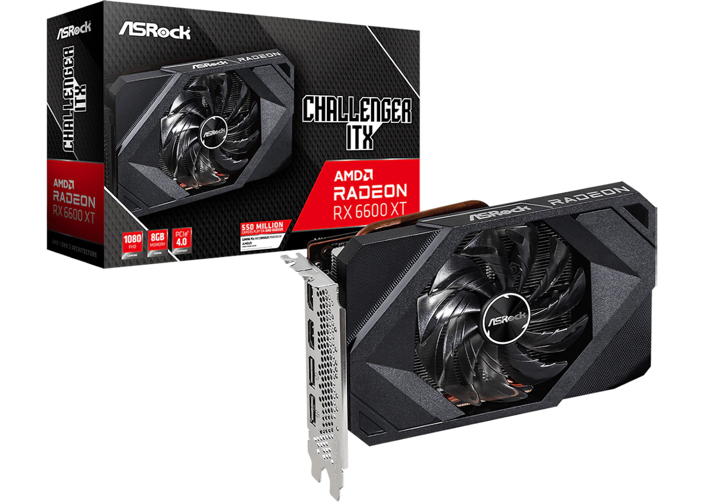 AMD ASROCK Radeon RX 6600 XT Challengere ITX 8G  Graphics Card (RX6600XT CLI 8G)