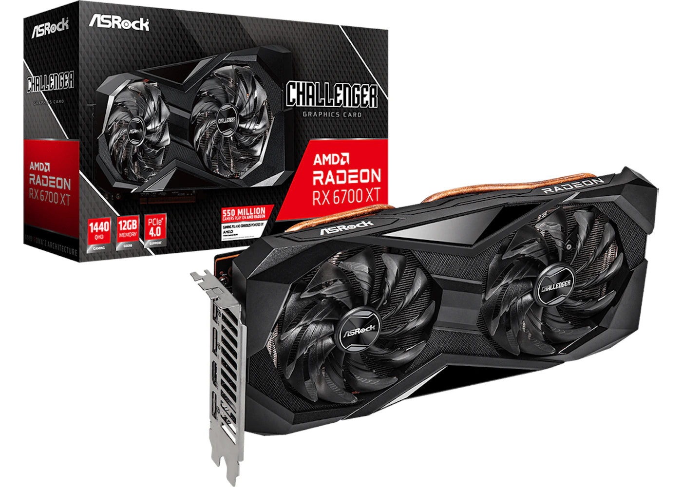 AMD ASROCK Radeon RX 6700 XT Phantom Challenger D 12GB OC Graphics Card (RX6700XT CLD 12G)