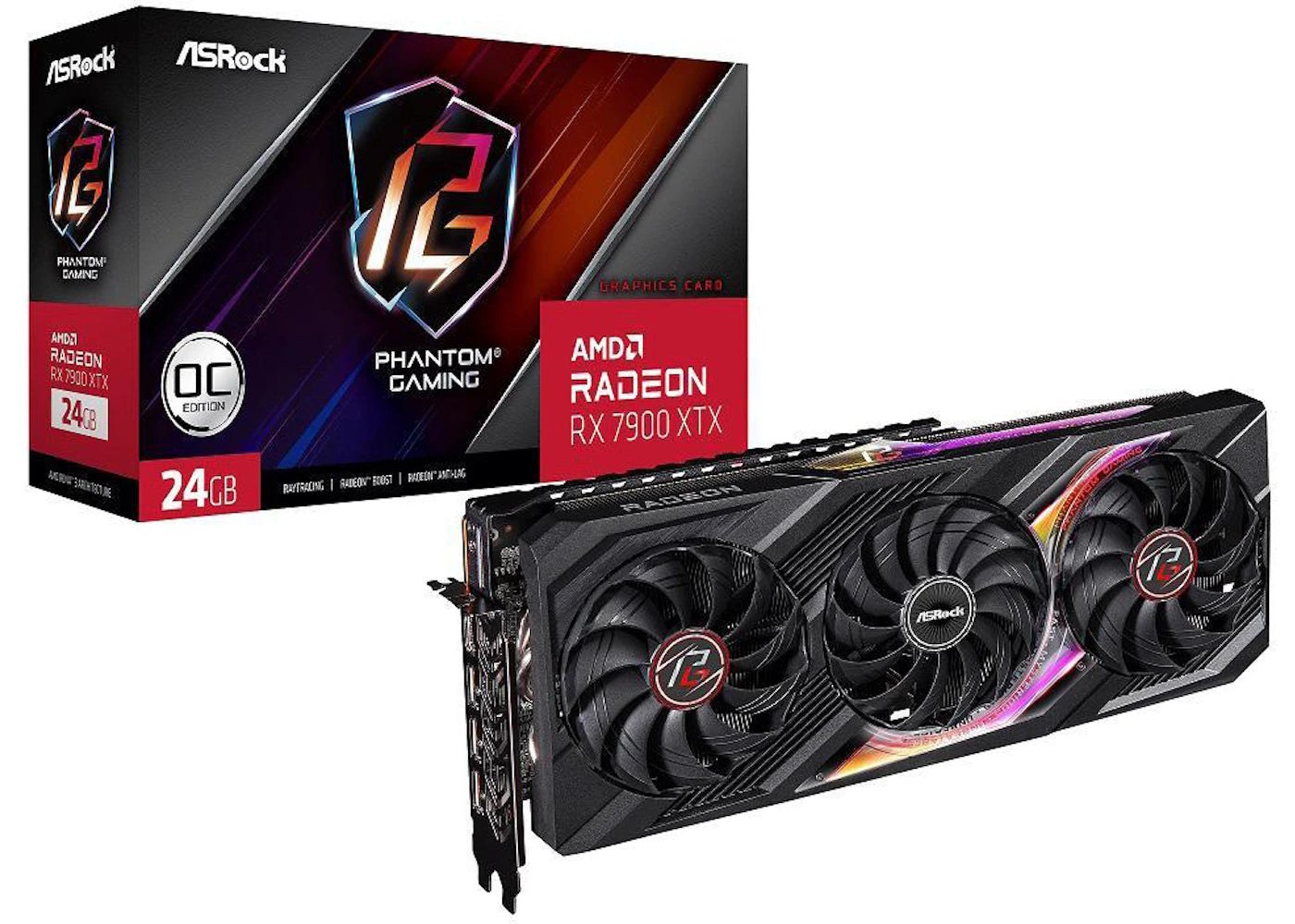 AMD ASRock Phantom Gaming Radeon RX 7900 XTX 24GB OC Graphics Card RX7900XTX PG 24GO
