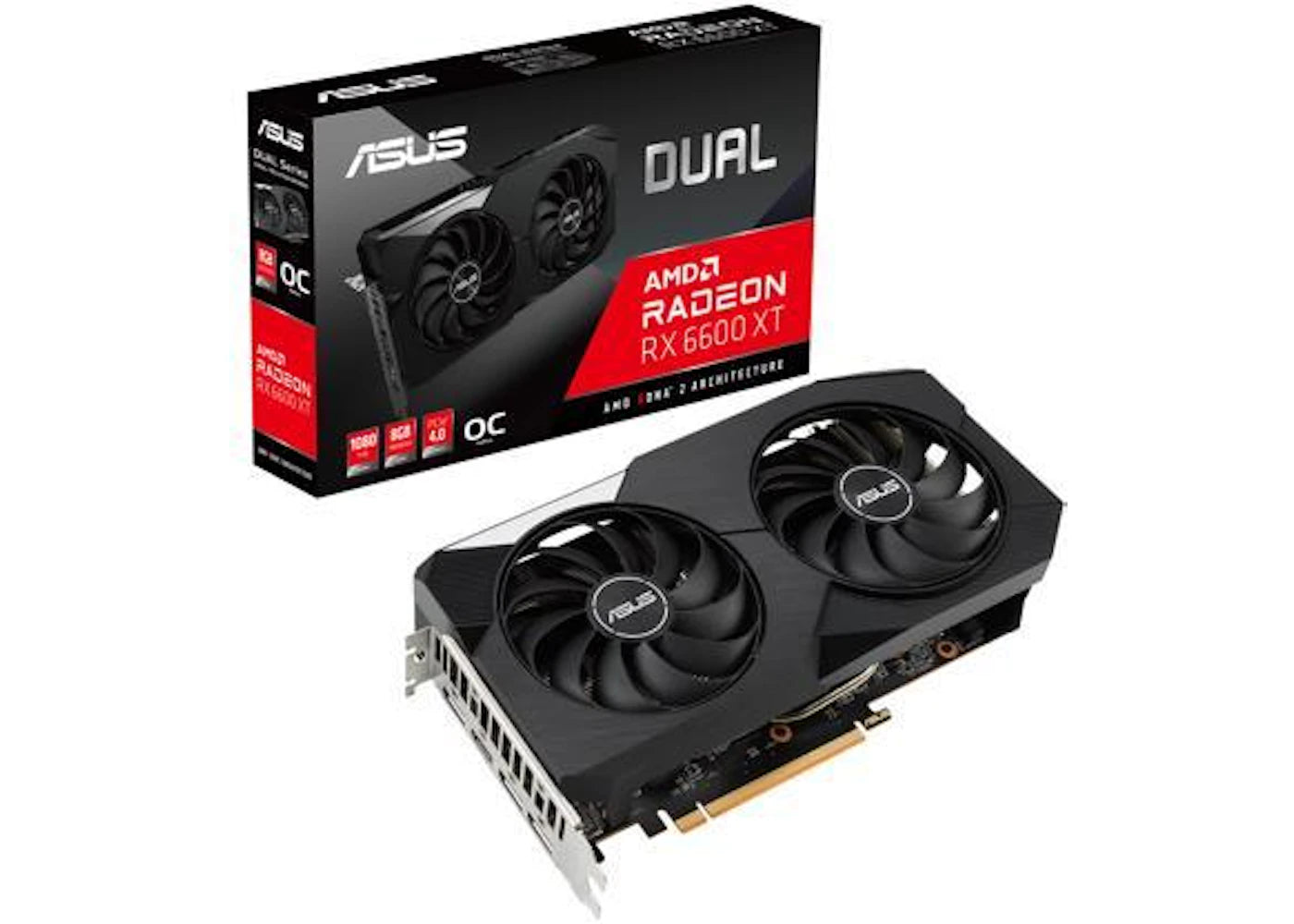 AMD ASUS DUAL Radeon RX 6600 XT 8G Graphics Card (DUAL-RX6600XT-O8G)