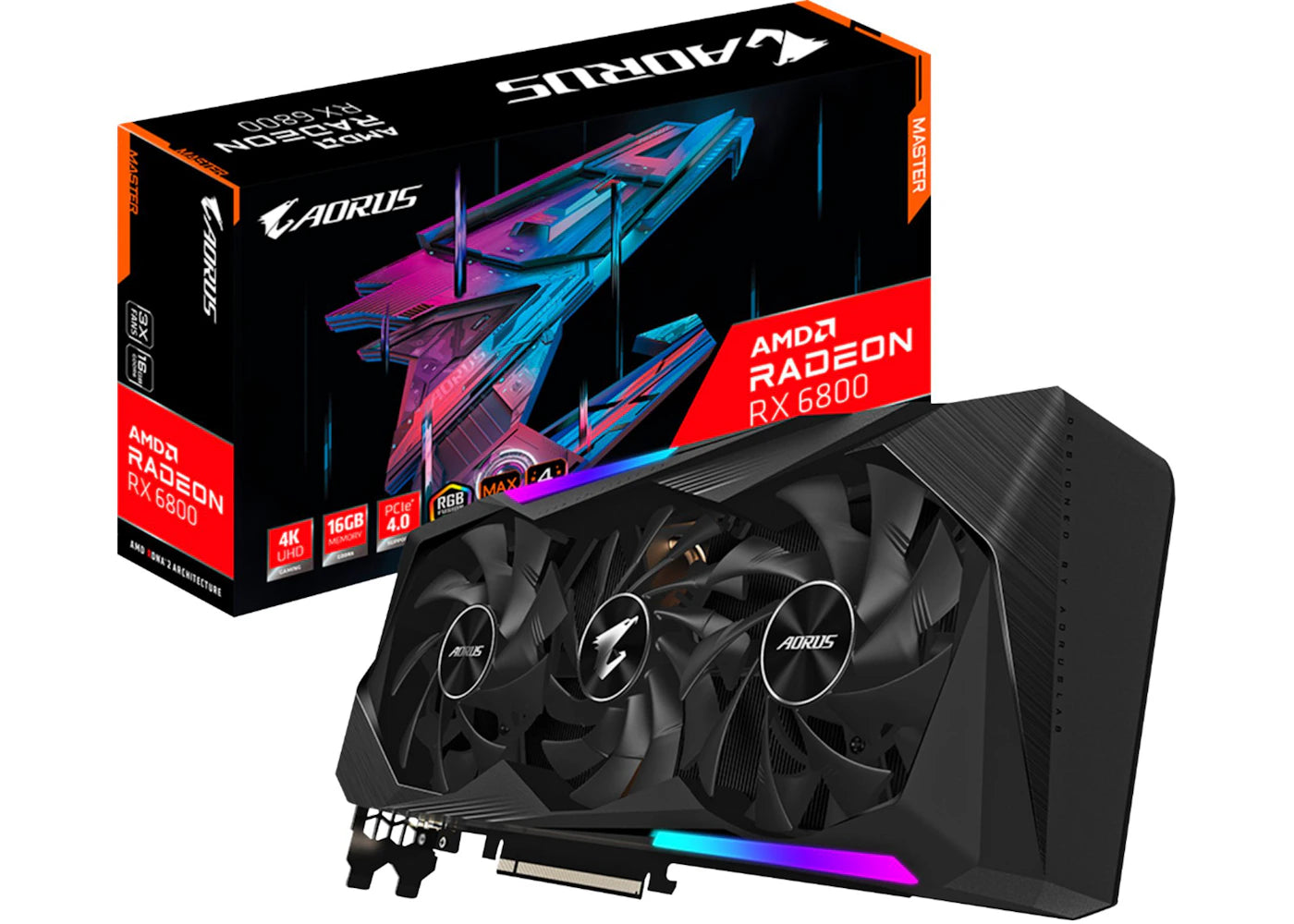 AMD GIGABYTE AORUS Radeon RX 6800 MASTER 16G Graphics Card (GV-R68AORUS M-16GD)
