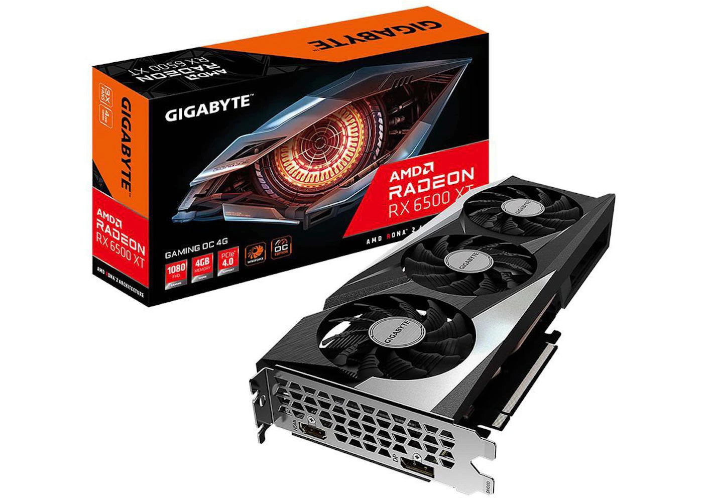 AMD GIGABYTE GAMING Radeon RX 6500 XT 4G OC Graphics Card GV-R65XTGAMING OC-4GD
