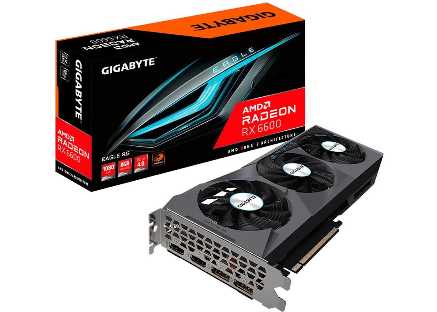 AMD GIGABYTE Radeon RX 6600 Eagle Triple-Fan 8GB Graphics Card GV-R66EAGLE-8GD