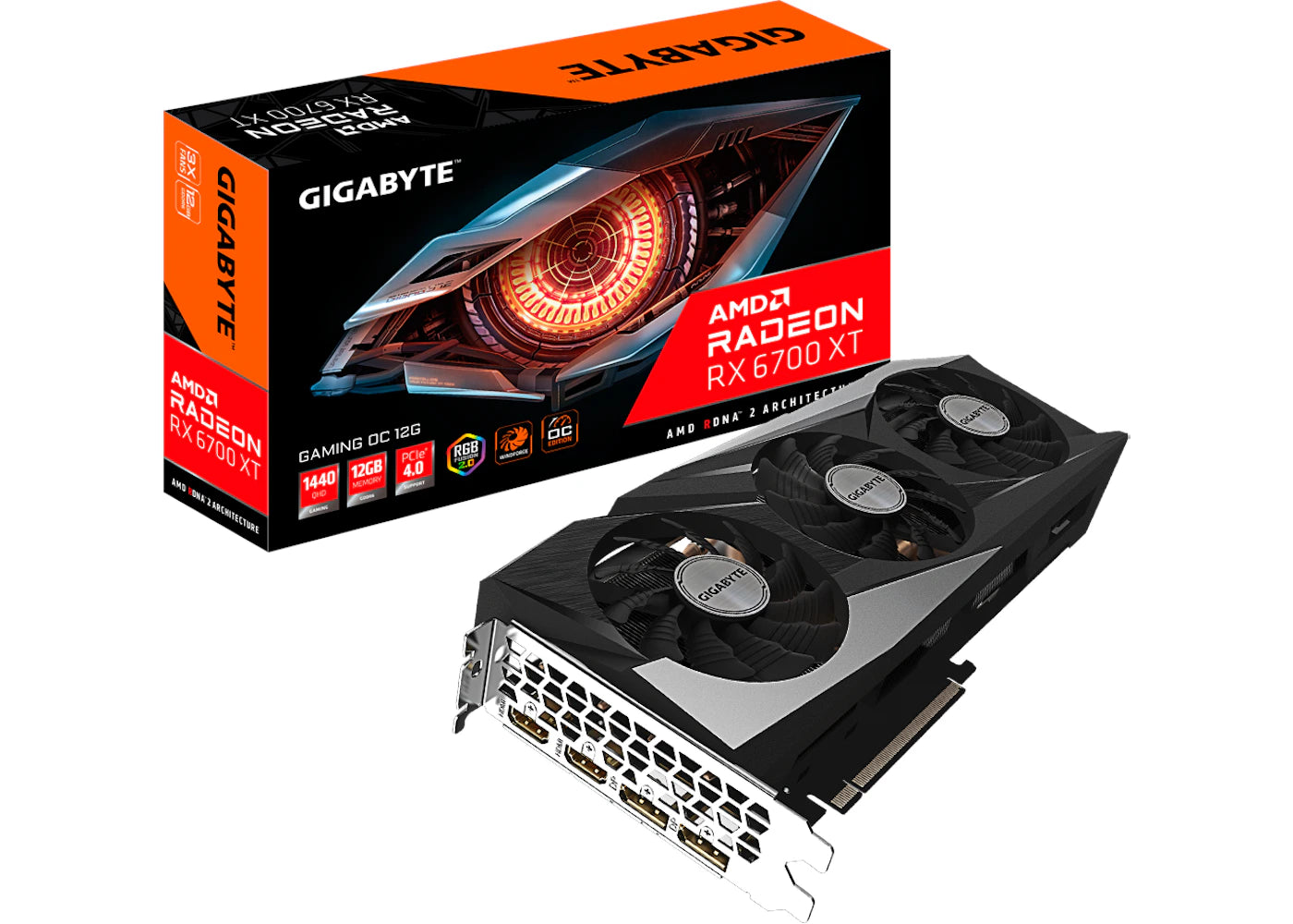 AMD GIGABYTE Radeon RX 6700 XT GAMING 12G OC Graphics Card (GV-R67XTGAMING OC-12GD)
