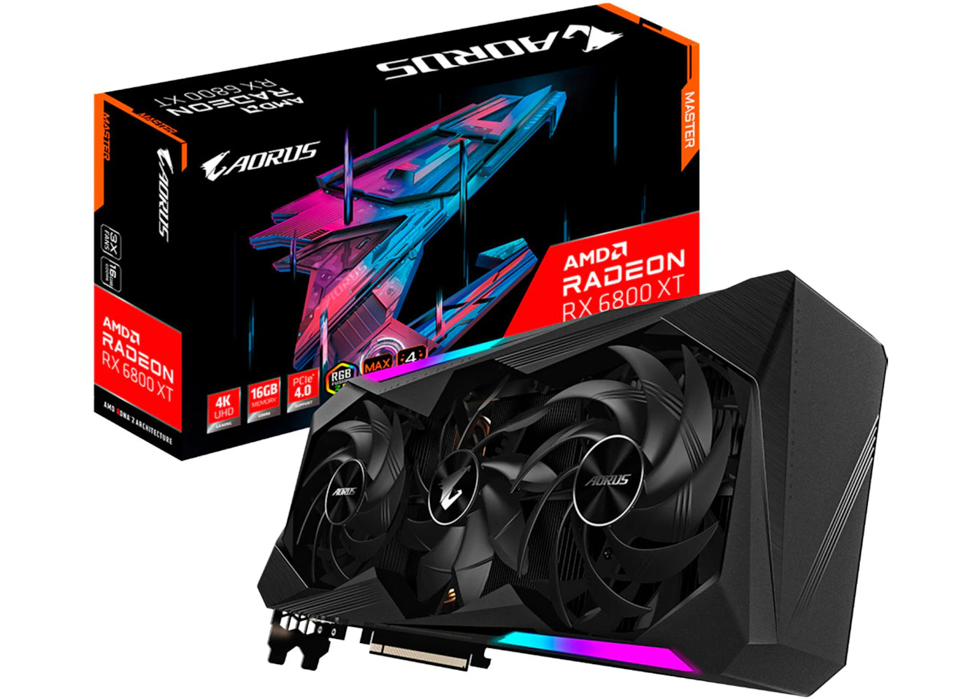AMD GIGABYTE Radeon RX 6800 XT AORUS MASTER 16G Graphics Card (GV-R68XTAORUS M-16GD)