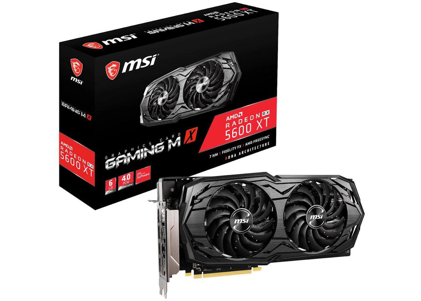 AMD MSI Radeon Gaming MX RX 5600 XT Graphics Card (RX 5600 XT GAMING MX) Black