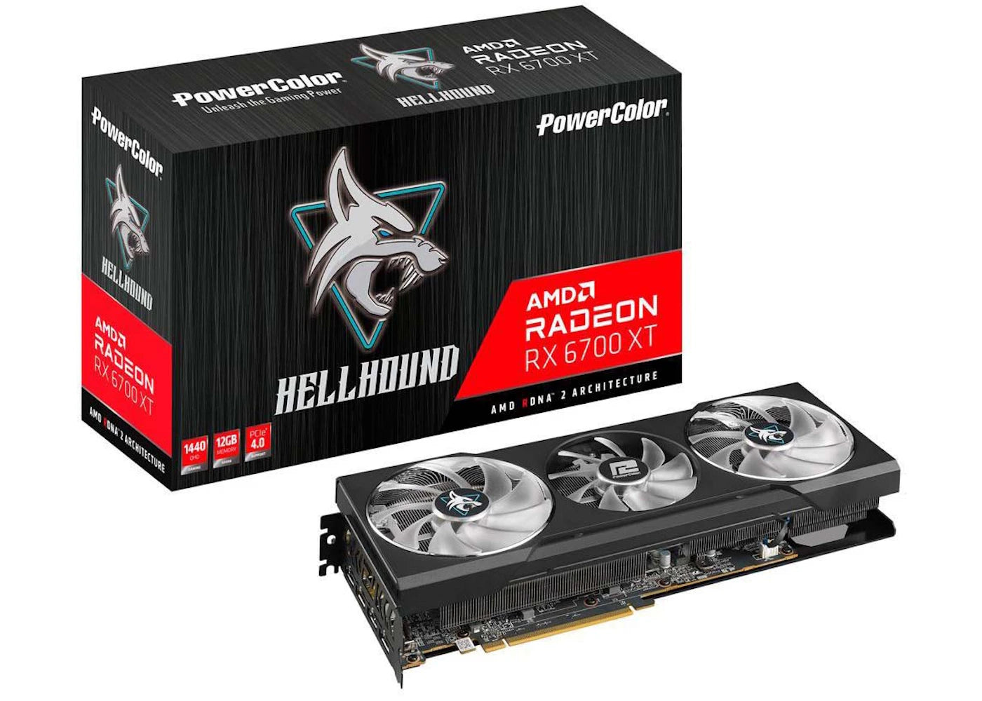 AMD PowerColor Hellhound Radeon RX 6700 XT DirectX 12GB Graphics Card (AXRX 6700XT 12GBD6-3DHL)