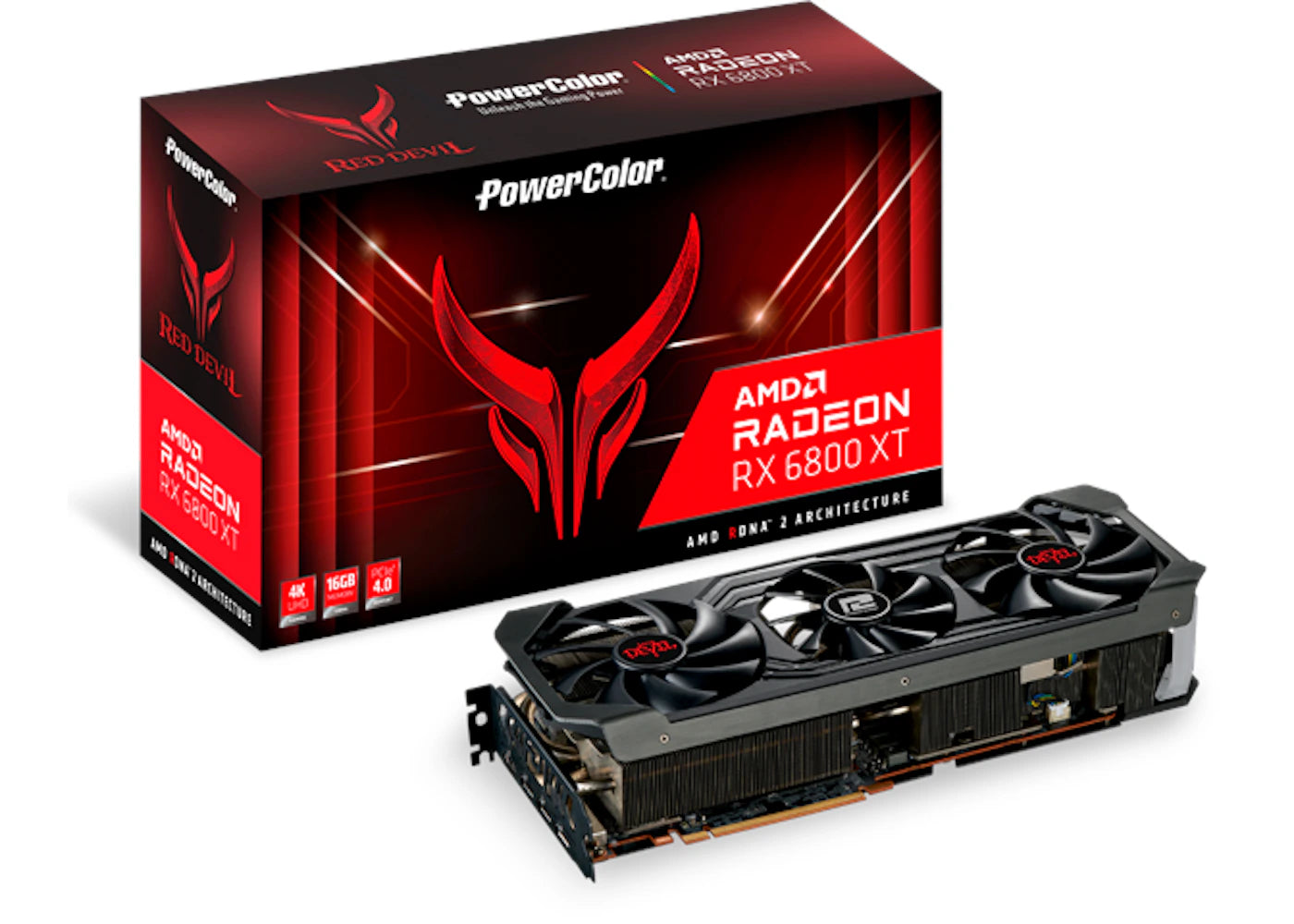 AMD PowerColor RED DEVIL Radeon RX 6800 XT Graphics Card (AXRX 6800XT 16GBD6-3DHE/OC)