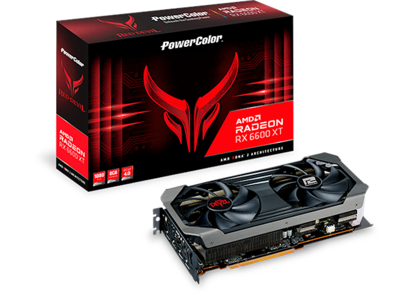 AMD PowerColor Red Devil Radeon RX 6600 XT 8G OC Graphics Card (AXRX 6600XT 8GBD6-3DHE/OC)