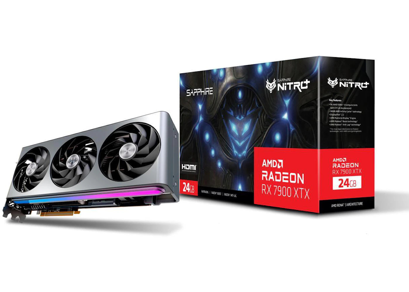 AMD SAPPHIRE NITRO Radeon RX 7900 XTX 24GB Graphics Card 11322-01-40G