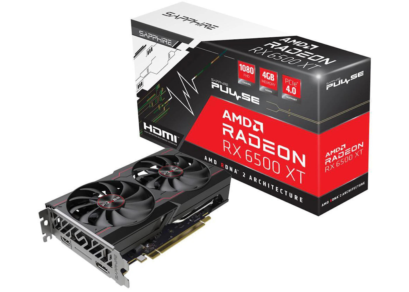 AMD SAPPHIRE PULSE Radeon RX 6500 XT 4G Graphics Card 11314-01-20G