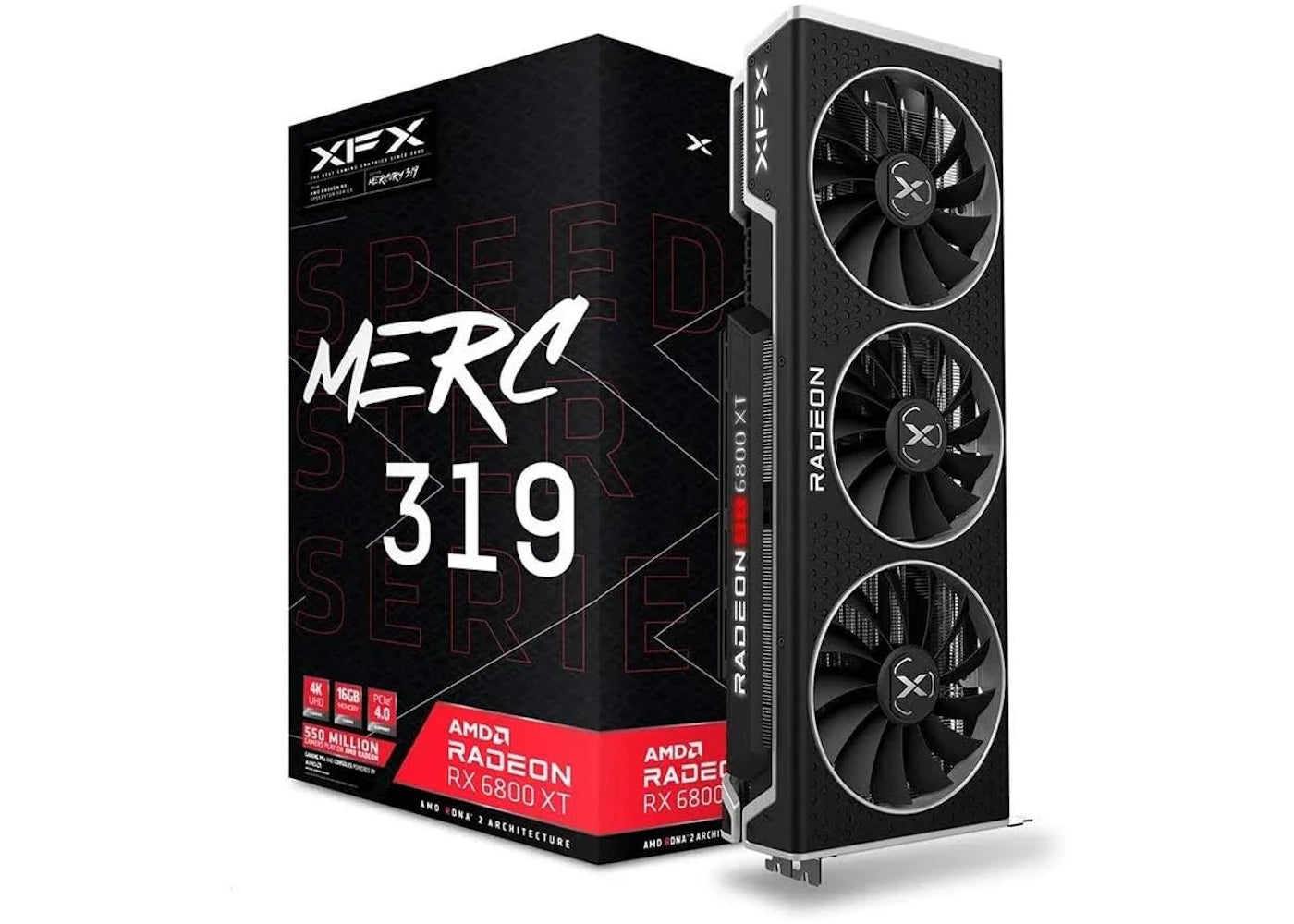AMD XFX Merc 319 Radeon RX 6800 XT Gaming Graphics Card (RX-68XTACBD9) Black