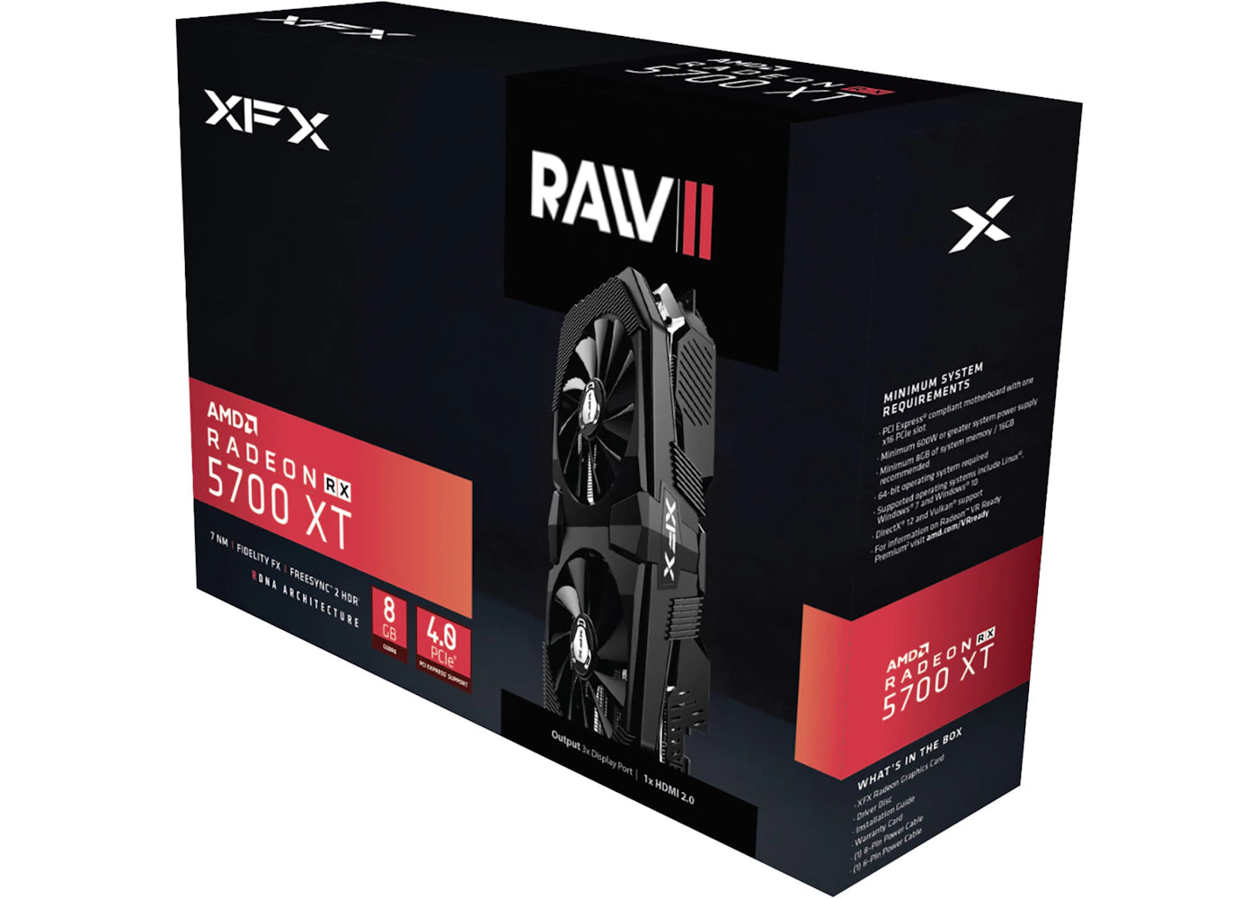 AMD XFX Radeon RX 5700 XT RAW II Graphics Card (RX-57XT8OFFR) Black