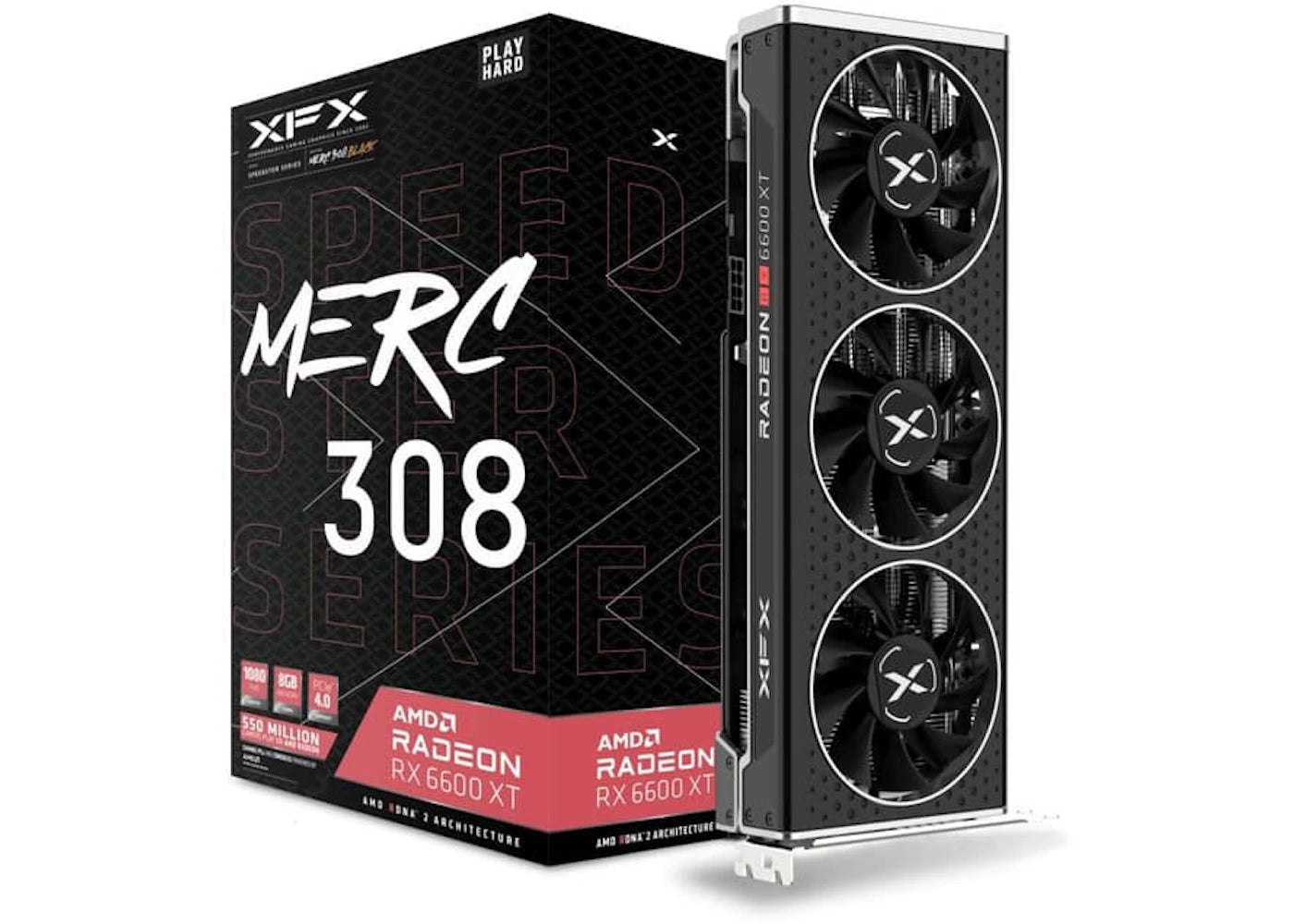 AMD XFX Speedster MERC 308 Radeon RX 6600 XT 8G Graphics Card (RX-66XT8TBDQ)
