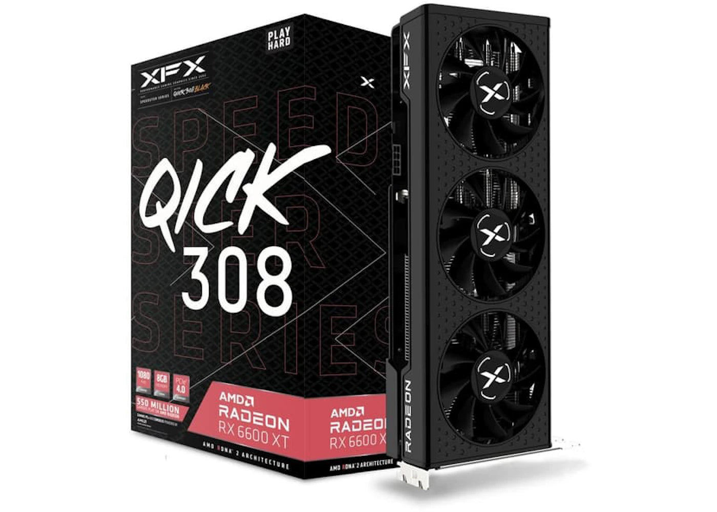 AMD XFX Speedster QICK 308 Radeon RX 6600 XT 8G Black Gaming Graphics Card (RX-66XT8LBDQ / RX-66XT8LBDR)