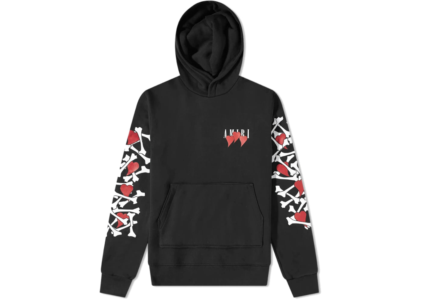 AMIRI 3 Hearts Bones Hoodie Black