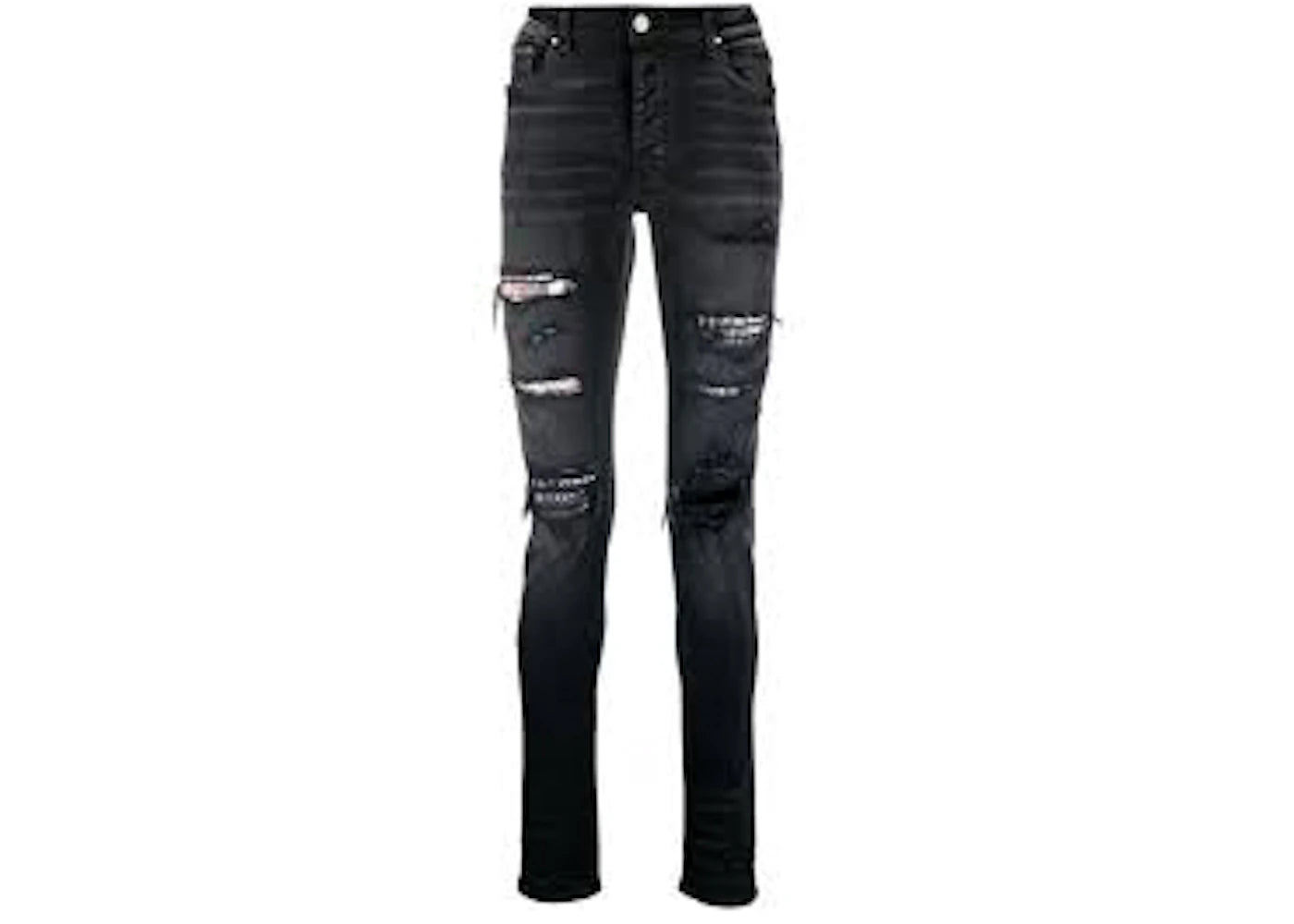 AMIRI Aged Ripped Skinny Jeans Black