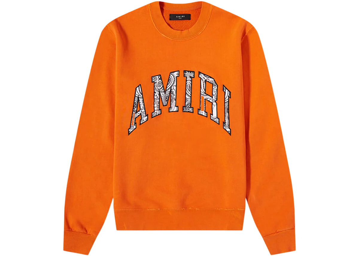 AMIRI Bandana Applique Logo Crewneck Orange/White