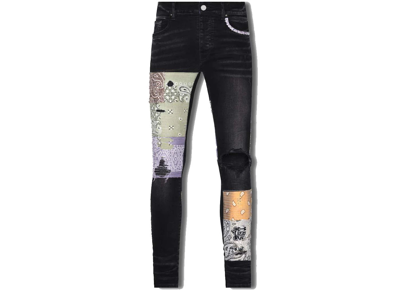 AMIRI Bandana Art Patch Jean Aged Black