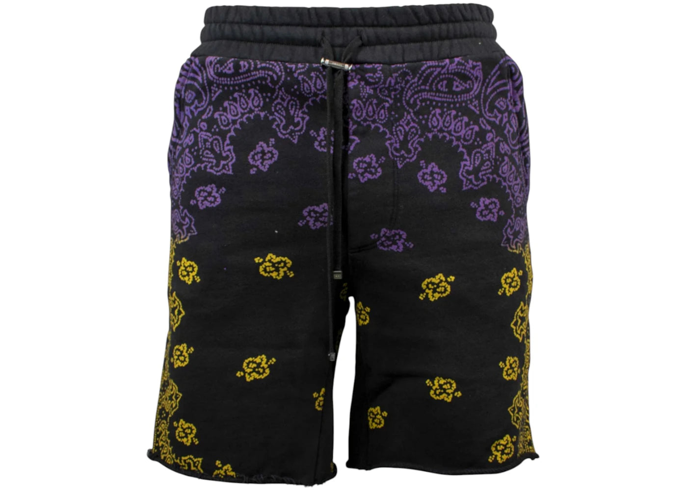AMIRI Bandana Bleach Shorts Purple/Yellow